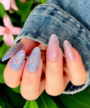 Load image into Gallery viewer, Anastasia-  Pink and Holographic Glitter Nail Dip Powder

