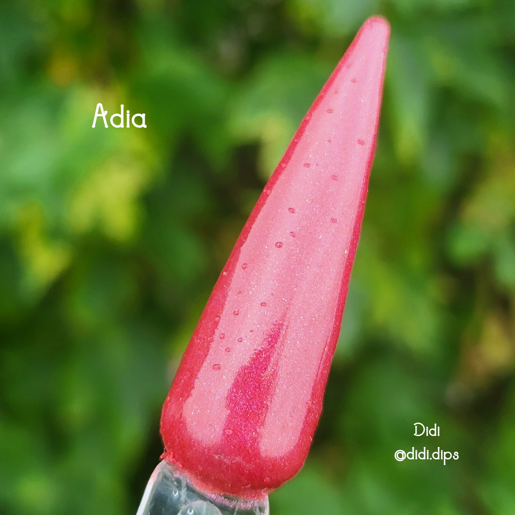 Adia - Wine/Burgundy Shimmer Nail Dip Powder