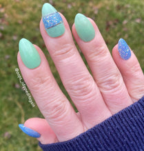 Load image into Gallery viewer, Always Be My Frost Love- Blue Flakes Nail Dip Powder

