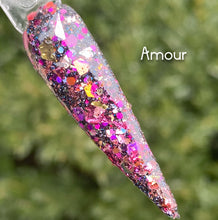 Load image into Gallery viewer, Amour- Navy, Black, Pink, Gold, Rose Gold Glitter, Foil Nail Dip
