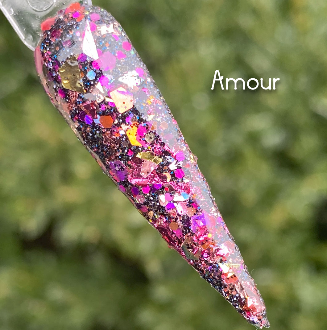 Amour- Navy, Black, Pink, Gold, Rose Gold Glitter, Foil Nail Dip