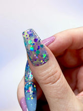 Load image into Gallery viewer, Belle- Blue and Purple Glitter Nail Dip Powder
