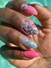 Load image into Gallery viewer, Bianca - Silver, Pink and Black glitter, flakes Nail Dip Powder
