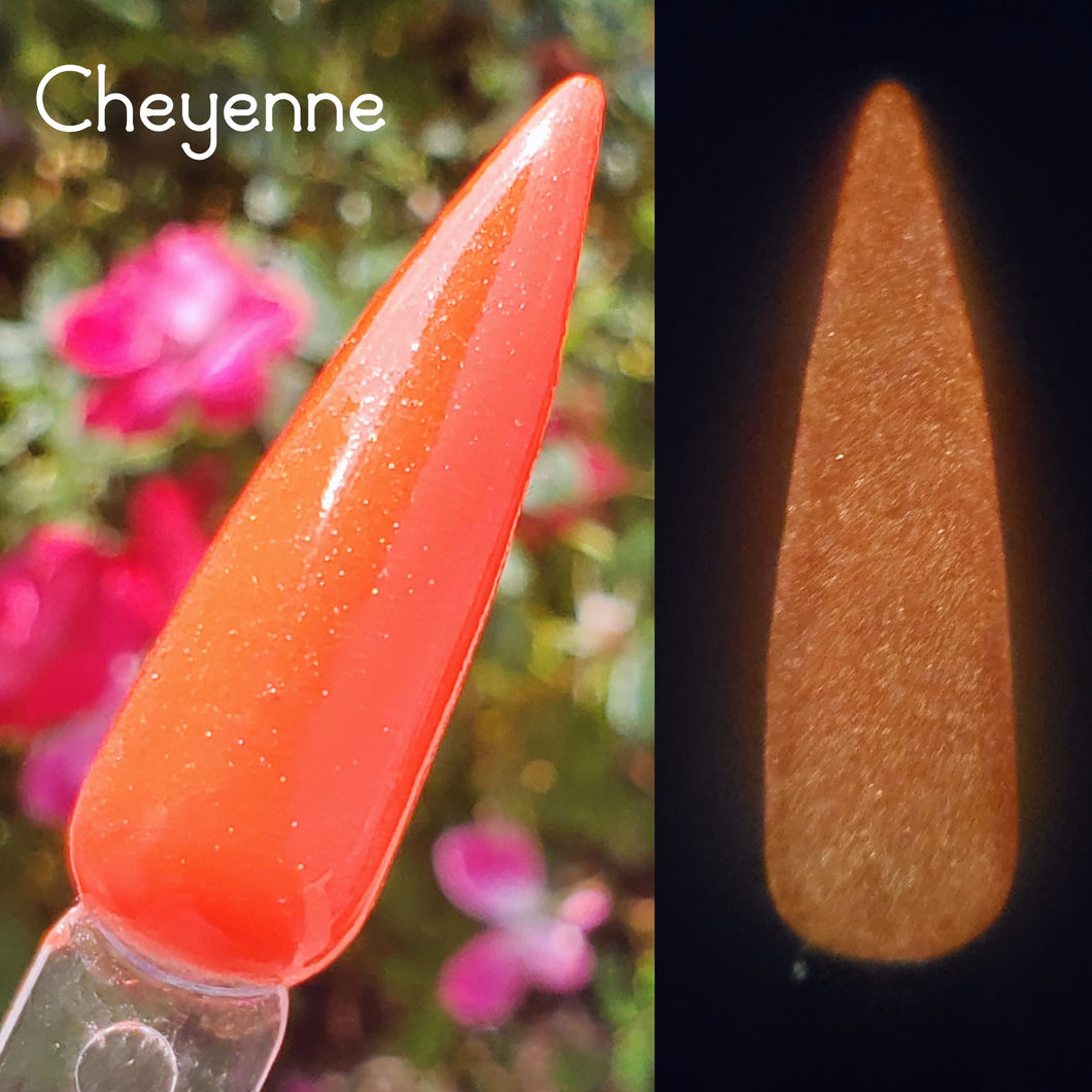 Cheyenne -Red-Orange Glow Nail Dip Powder