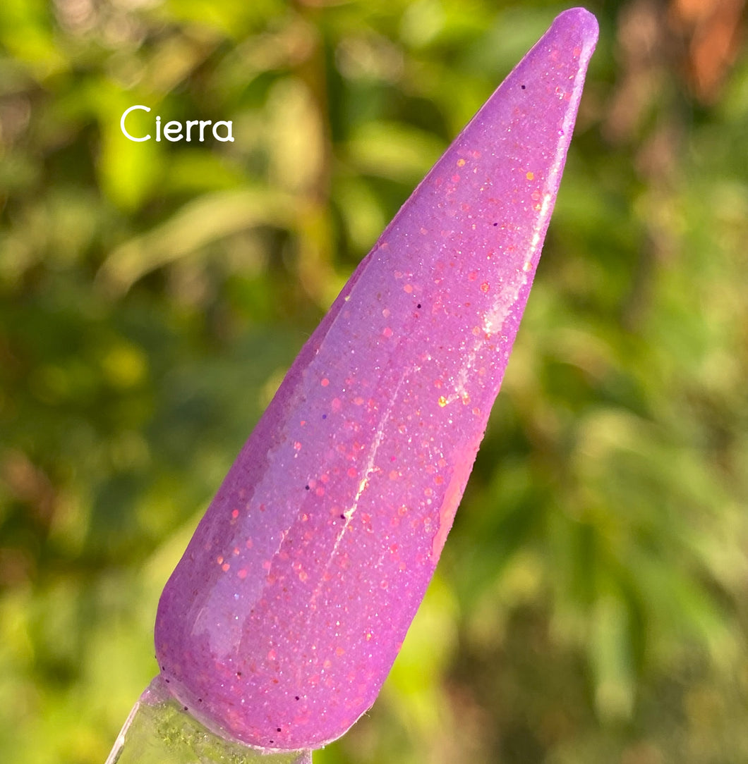 Cierra- Purple, Coral Shimmer Nail Dip Powder
