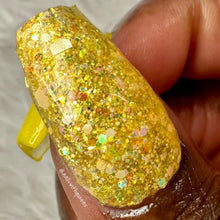 Load image into Gallery viewer, Mango Pineapple Twist- Yellow, Orange Chunky Glitter Nail Dip Powder
