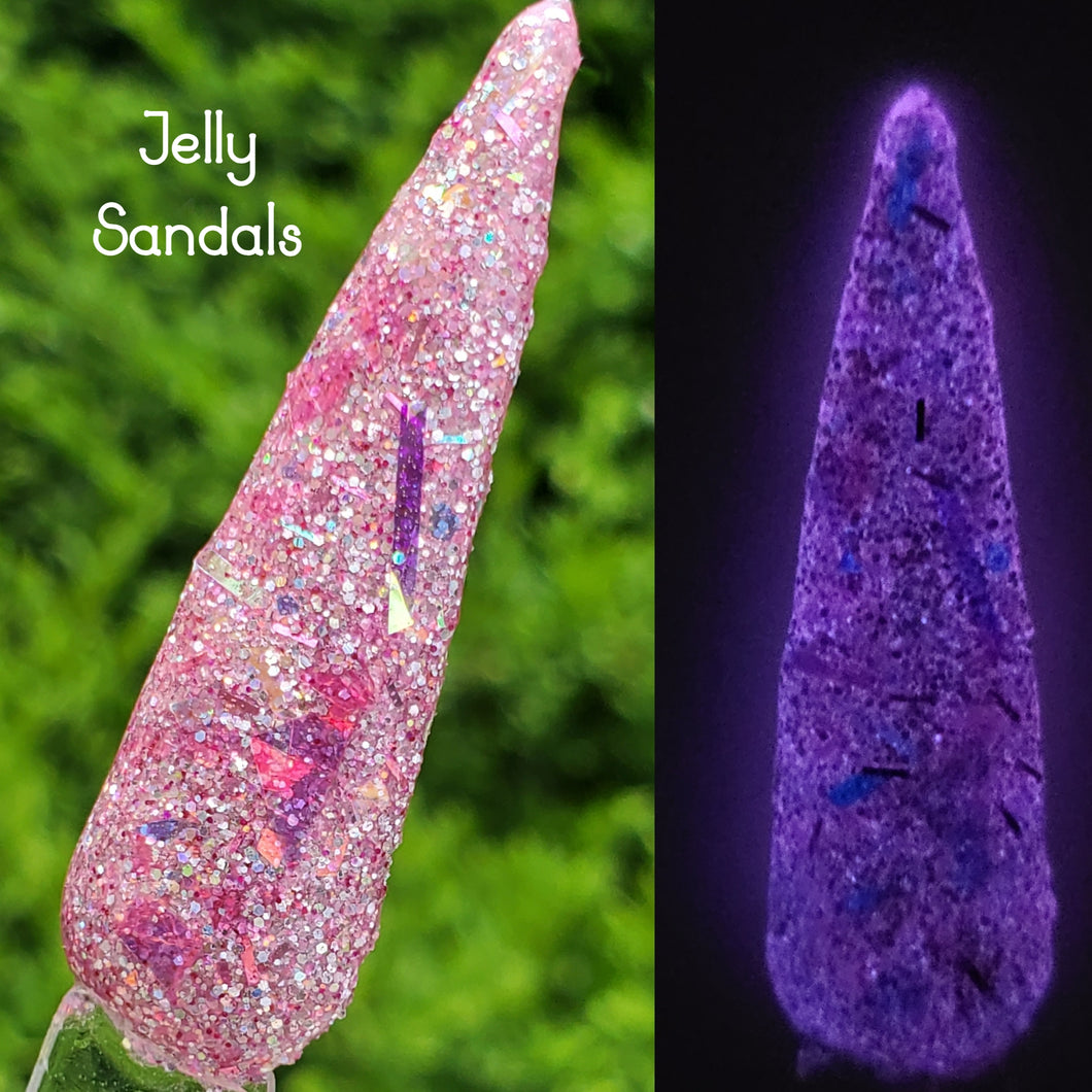 Jelly Sandals- Pink, Silver, Purple Nail Dip Powder