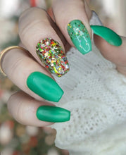 Load image into Gallery viewer, Joyful- Red, Green, Silver and Gold Flakes Nail Dip Powder
