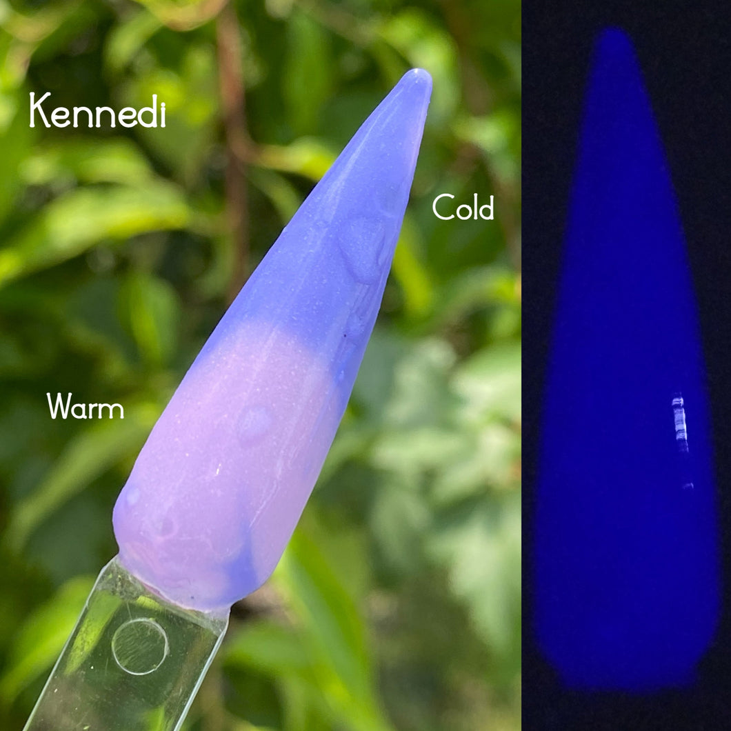 Kennedi-Blue to Purple Thermal, Glow Nail Dip Powder