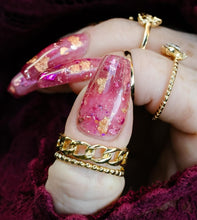 Load image into Gallery viewer, Michelle- Berry/Magenta Thermal, Glitter, Flakes and Foil Nail Dip Powder
