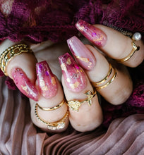 Load image into Gallery viewer, Michelle- Berry/Magenta Thermal, Glitter, Flakes and Foil Nail Dip Powder
