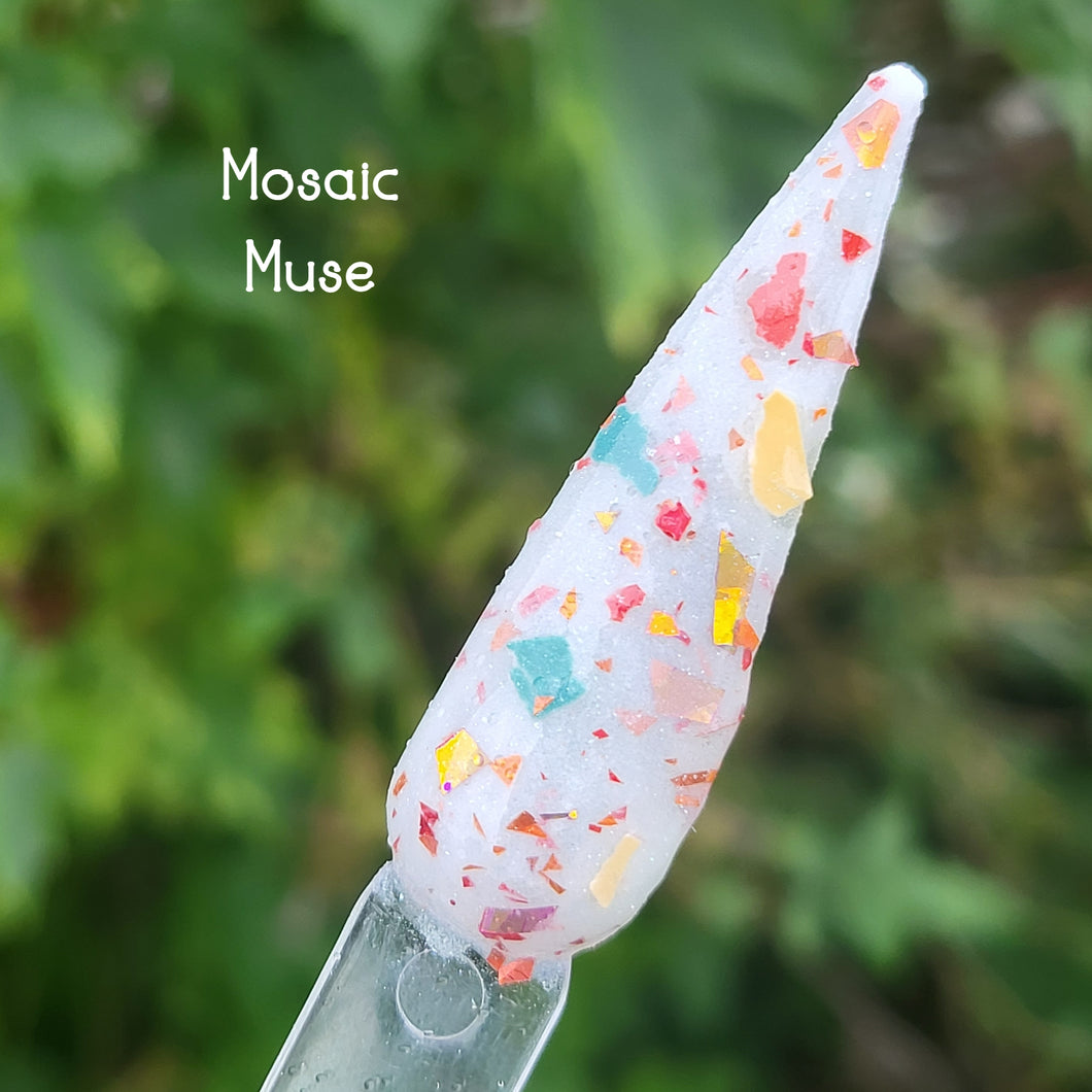 Mosaic Muse-Fall Flakes and Terrazzo Chip Dip Powder