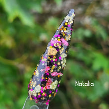 Load image into Gallery viewer, Natalia- Black, Pink, Gold, Bronze Glitter, Foil Nail Dip

