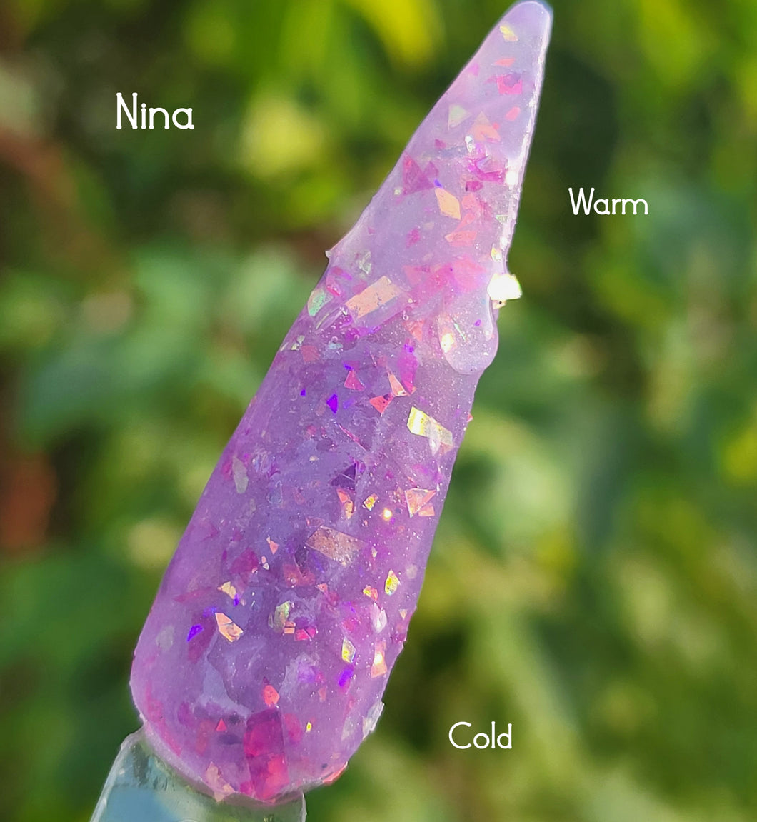 Nina-Purple Thermal, Flake Nail Dip Powder