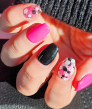 Load image into Gallery viewer, Ashley-White, Black and Pink Chunky Glitter Nail Dip Powder
