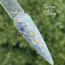 Load image into Gallery viewer, Snow Globe- Blue,and Gold Glitter Nail Dip Powder
