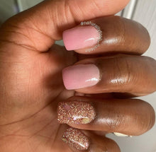 Load image into Gallery viewer, Zo&#39;s Toes- Rose Gold and Pink Glitter Nail Dip Powder
