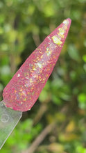 Load and play video in Gallery viewer, Papaya Paradise-Pink, Green Yellow Flakes Nail Dip Powder
