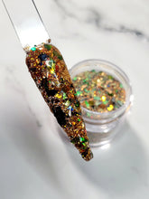 Load image into Gallery viewer, Be Prepared- Copper, Black and Green, Flakes, Foil Dip Powder
