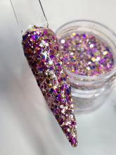 Load image into Gallery viewer, Shiny- Gold, Purple, Rose Gold and Pink Glitter Nail Dip Powder
