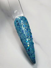 Load image into Gallery viewer, The River Styx -Blue Thermal, Glow, Flake Nail Dip Powder
