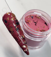 Load image into Gallery viewer, Mother Knows Best- Burgundy, Black and Gold Foil Nail Dip Powder
