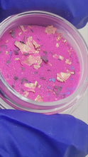 Load and play video in Gallery viewer, The New World- Fuchsia, Black, Gold, Pink, Lavender Foil, Flakes Nail Dip Powder
