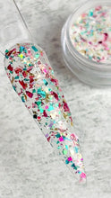 Load and play video in Gallery viewer, Ari -Pink, Aqua, Teal, and Gold Flakes Dip Powder
