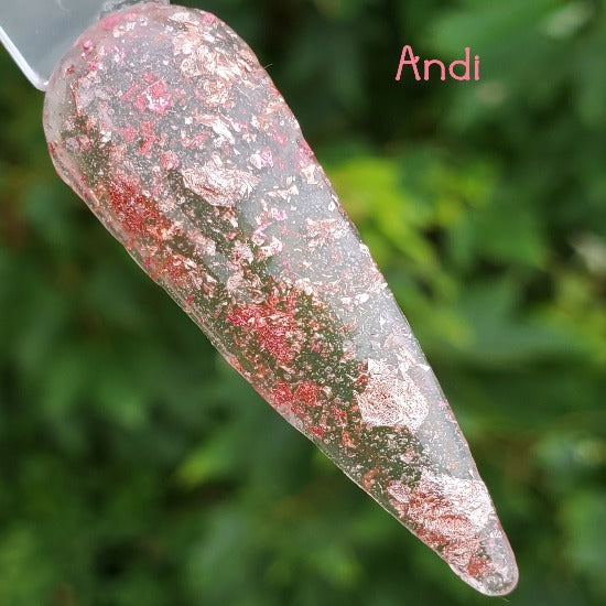 Andi- Pink and Rose Gold  Foil Dip Powder