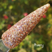 Load image into Gallery viewer, Avery- Champagne, Rose Gold Glitter Nail Dip Powder
