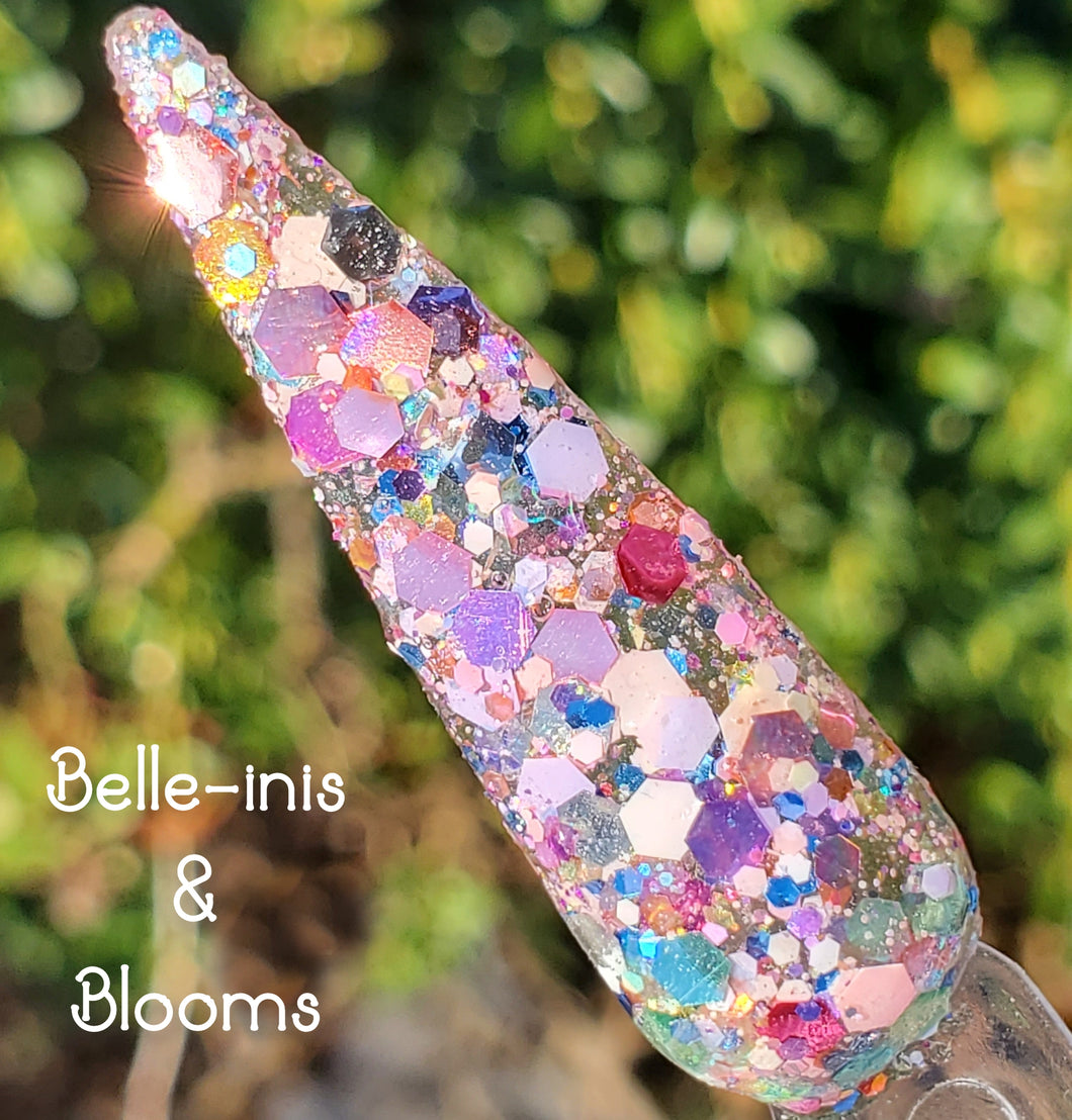 Belle-inis & Blooms- Pastel Chunky Glitter Nail Dip Powder