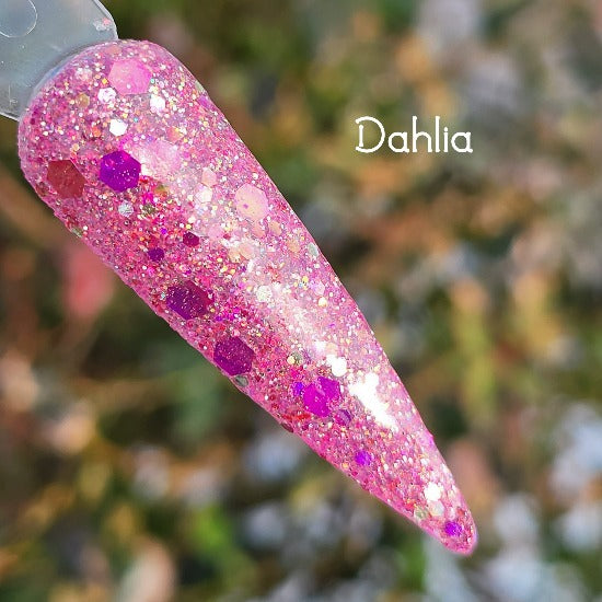 Dahlia- Pink and Gold Nail Dip Powder