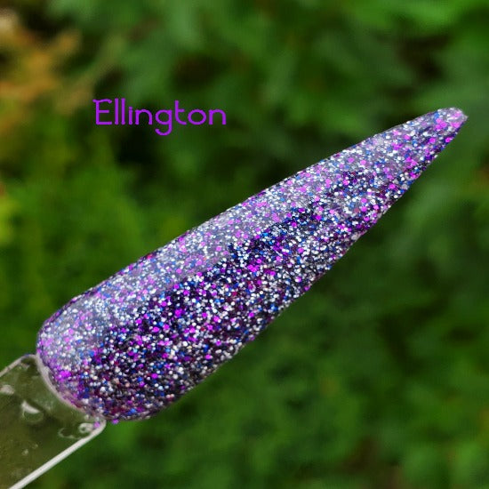 Ellington- Purple, Navy and Silver Nail Dip Powder