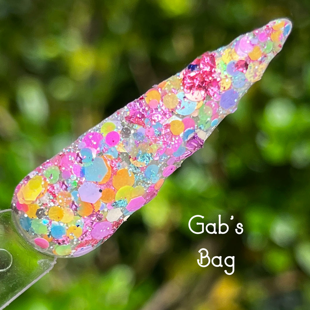 Gab's Bag-Neon Glitter, Foil Nail Dip Powder