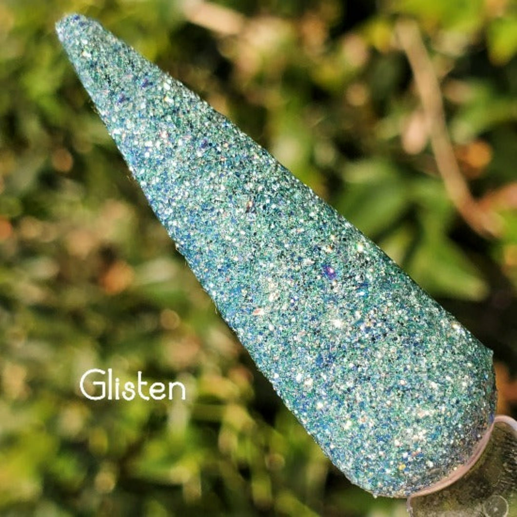 Glisten-Mint Fine Glitter, Flakes Nail Dip Powder