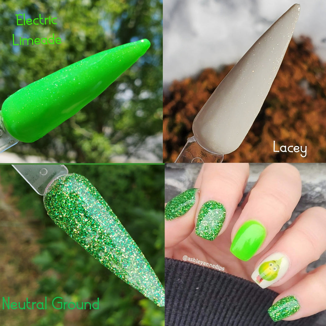 Belle Bundles-Electric Limeade, Lacey, Neutral Ground