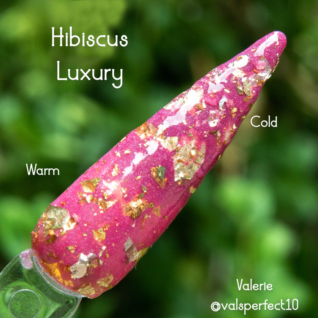 Hibiscus Luxury- Berry Thermal, Foil Nail Dip Powder