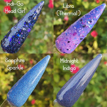 Load image into Gallery viewer, Midnight Indigo- Indigo, Blue, Purple Shimmer Nail Dip Powder
