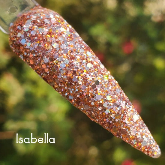 Isabella- Champagne, Copper, Rose Gold, Silver Nail  Dip Powder