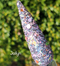Load image into Gallery viewer, Jailyn- Gray, Pink, Lavender, Blue Glitter, Flakes, Tinsel Nail Dip Powder
