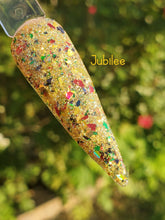 Load image into Gallery viewer, Jubilee - Gold, Black, Green, and Red Nail Dip Powder
