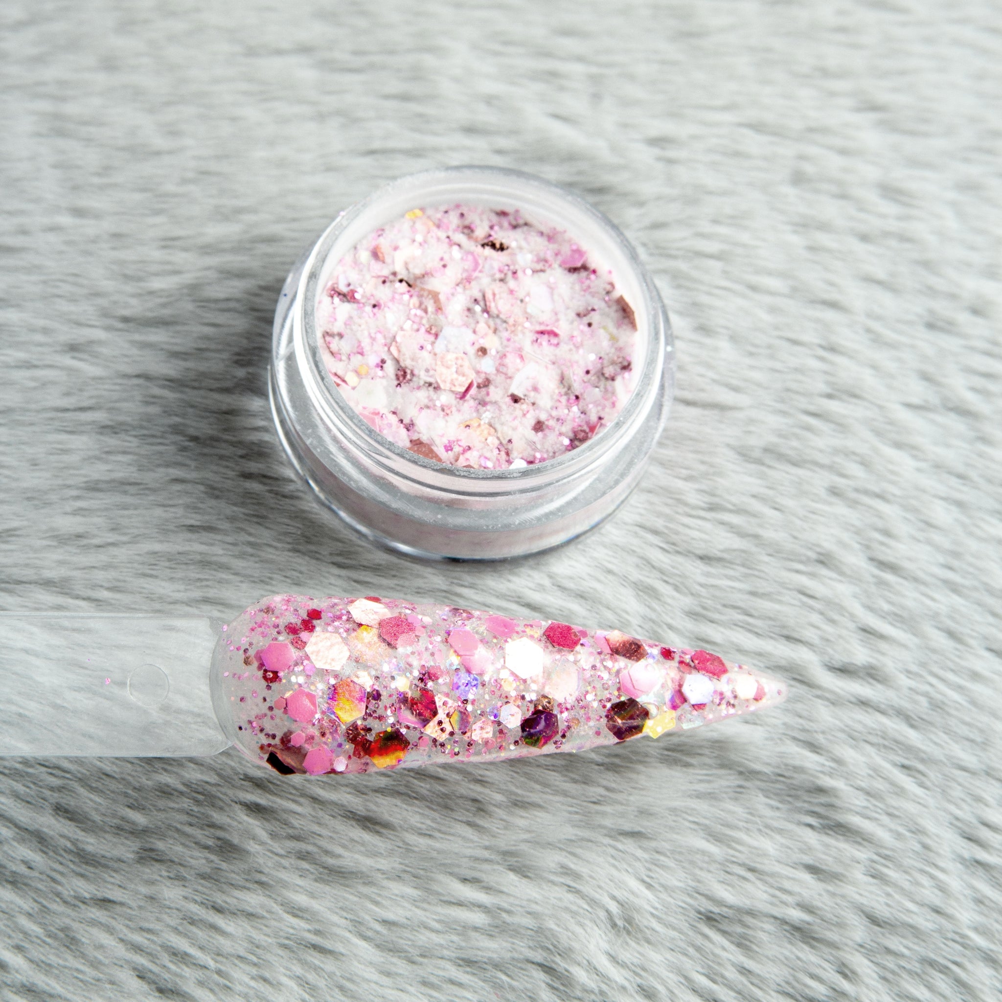 Riley-Gunmetal and Pink Fine Glitter, Flakes Nail Dip Powder – Nellie  Belle's Nails