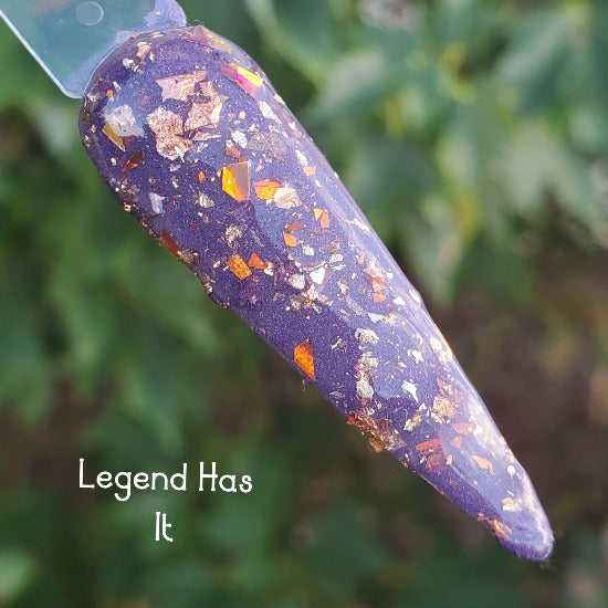 Legend Has It - Purple, Gold, Copper Flakes, Foil, Nail Dip Powder