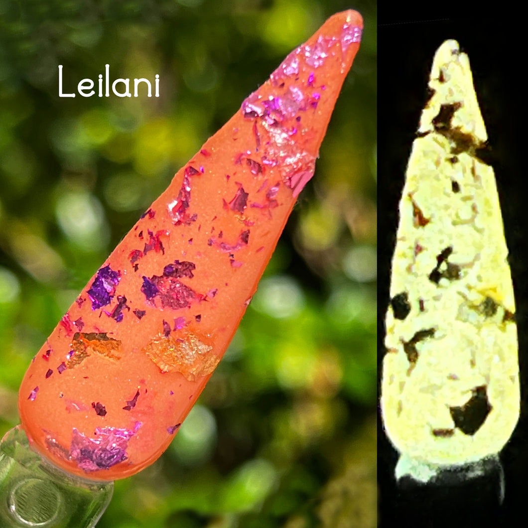 Leilani - Orange Glow, Foil Nail Dip Powder