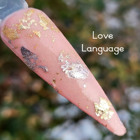 Love Language-Pink Champagne and Rose Gold Foil Dip Powder