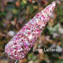Load image into Gallery viewer, Love Letters- Silver, Pink, Magenta, Rose Gold Nail Dip Powder
