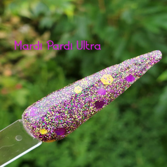 Mardi Pardi Ultra- Purple Nail Dip Powder- Purple, Green, Gold