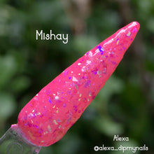 Load image into Gallery viewer, Mishay- Pink and Purple, Flakes Nail Dip Powder

