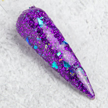 Load image into Gallery viewer, Tash- Purple and Blue Glitter, Flakes Nail Dip Powder
