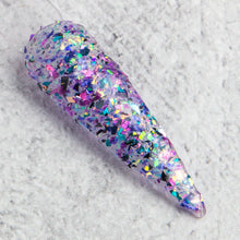 Load image into Gallery viewer, With Belles On-Black, Purple, Blue, Aqua Flakes Nail Dip Powder
